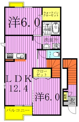 フォレストⅠ 201号室 間取り