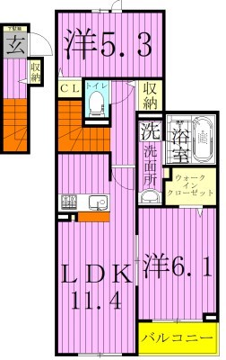 クラシオン 202号室 間取り
