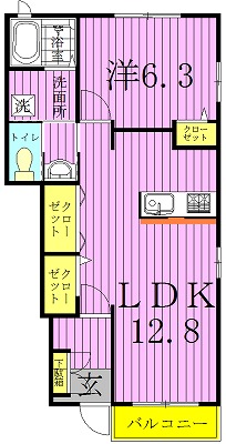 レイクタウン城山Ａ 101号室 間取り