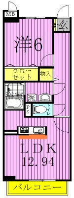ジェルメＢ 206号室 間取り