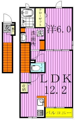 フォレストⅠ 201号室 間取り