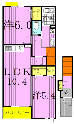 イーストヒルⅣ 202号室 間取り