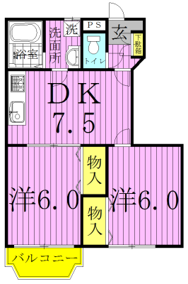 ノーヴァ 103号室 間取り