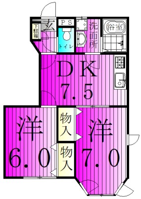 サンコート江戸川台 101号室 間取り