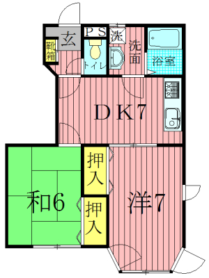 エフサウス美原 102号室 間取り