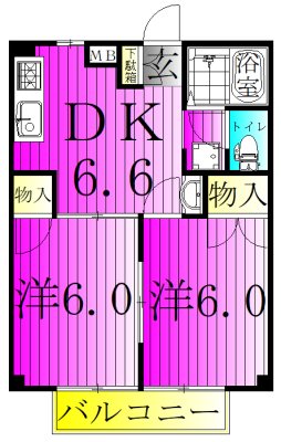 グランデーヂⅠ 103号室 間取り
