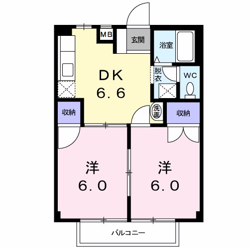 グランデーヂⅠ 103号室 間取り