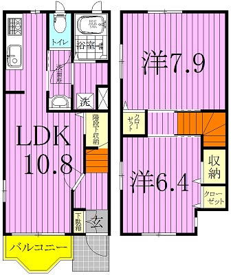 クロスローズⅢ 101号室 間取り