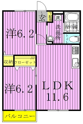 グリーンパーク岩木 201号室 間取り
