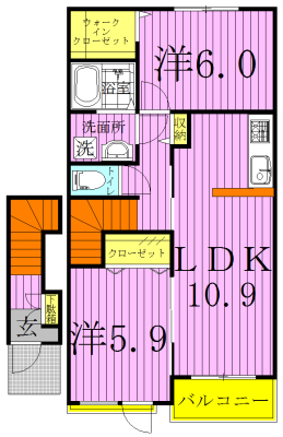 パルタージュ 203号室 間取り