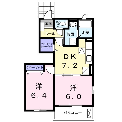 フレスクーラ 101号室 間取り