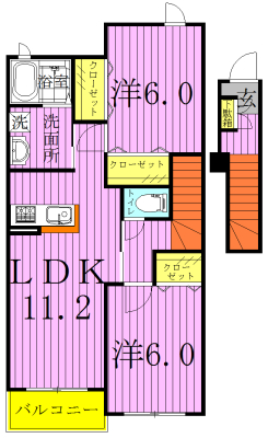 カーサ初石Ⅲ 202号室 間取り