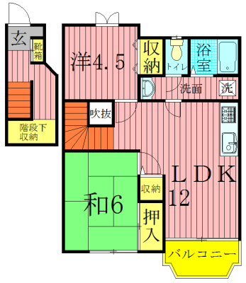 シャインヒルズ 201号室 間取り