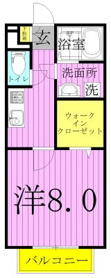 プライムコートS 102号室 間取り