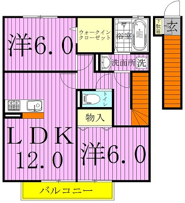 ラフィーユ 202号室 間取り