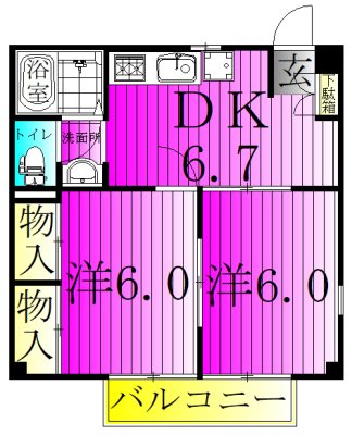 クラブハピネス 201号室 間取り
