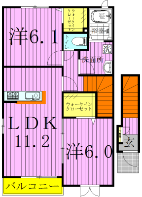 シャンドール弐番館 203号室 間取り