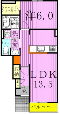 シャルマンＢ（松ヶ崎） 102号室 間取り