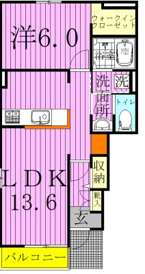 シャルマンＢ（松ヶ崎） 101号室 間取り