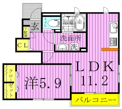 クララ 102号室 間取り