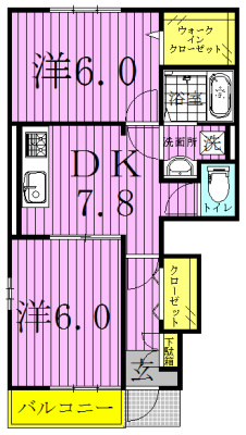 カトル・セゾンA 103号室 間取り