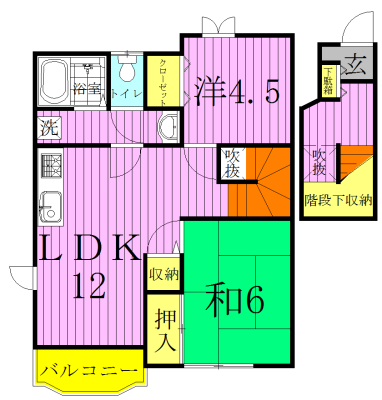 ソレアードヒルズB 202号室 間取り