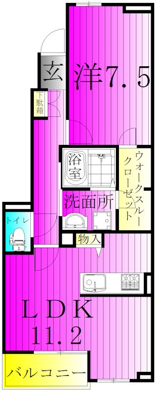 ベラルーア 102号室 間取り