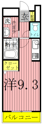 フォンティーヌ 105号室 間取り