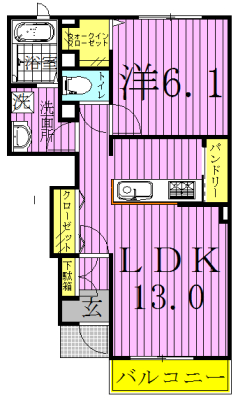 フェンテKⅢ 103号室 間取り