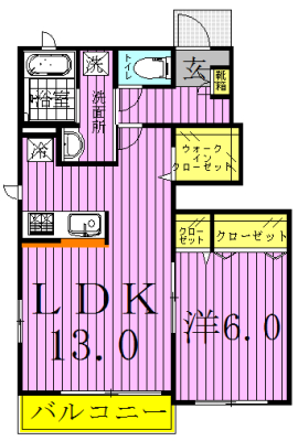 パッソル 102号室 間取り