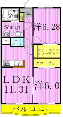 アジュール 302号室 間取り