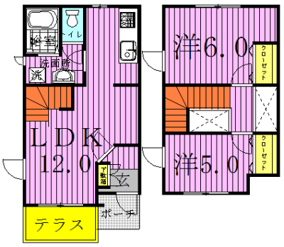 フラワータウンＡ棟 103号室 間取り
