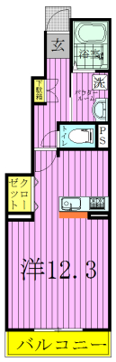 アルモニーＢ棟 102号室 間取り