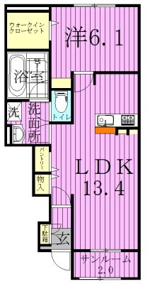 リッツハウス 103号室 間取り