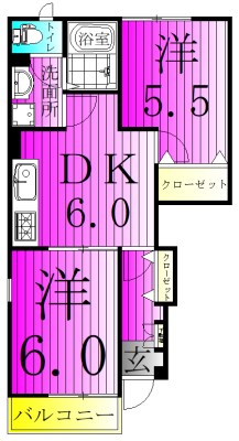 ペルル・ジェモー弐号館 101号室 間取り