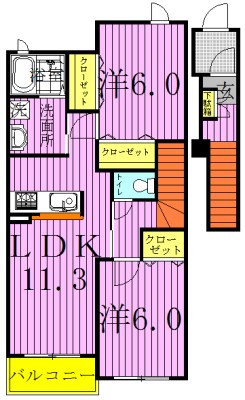 カリーノ・ボスコ 202号室 間取り
