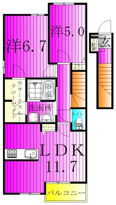 セレノパラッツォⅡ 203号室 間取り