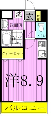セレッソ若葉 101号室 間取り