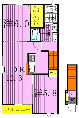 メゾン・ネオＭ　Ⅰ 201号室 間取り
