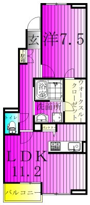 セレノパラッツォⅡ 102号室 間取り