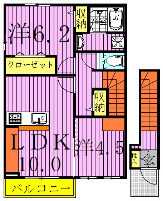 ウィズヒルⅡ 201号室 間取り