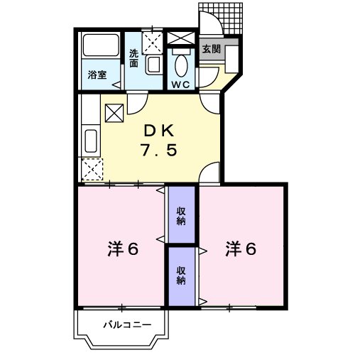 サングローブＡ 103号室 間取り
