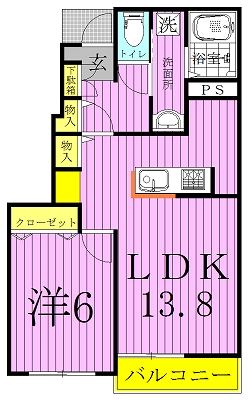 クレスコ 102号室 間取り