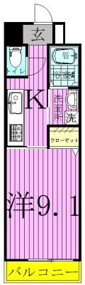 グランツ柏の葉 307号室 間取り