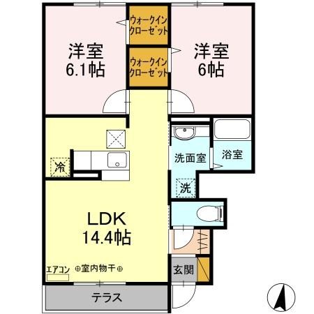 ウィルビューＦ 106号室 間取り