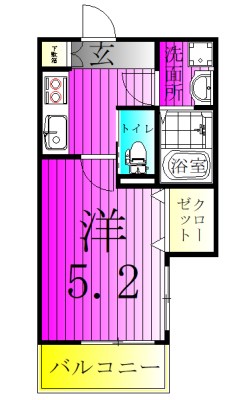 MELDIA新松戸 201号室 間取り