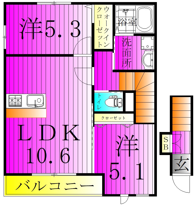 urban bloom 201号室 間取り