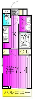 クローリス南柏 103号室 間取り