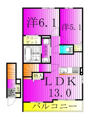 ＥＡＳＴⅢ 202号室 間取り