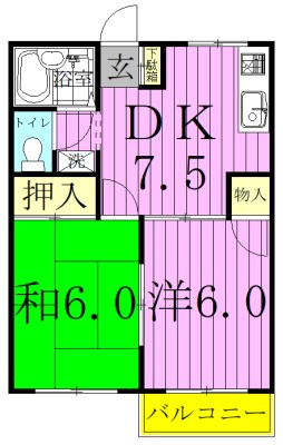 スカイハイツ松戸 103号室 間取り